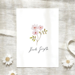 Postkarte - Viele Grüße | Rose