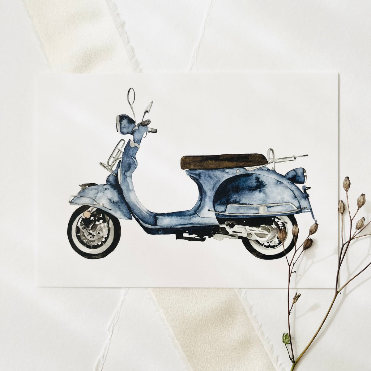 Postkarte - Blue scooter