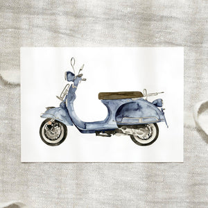 Postkarte - Blue scooter