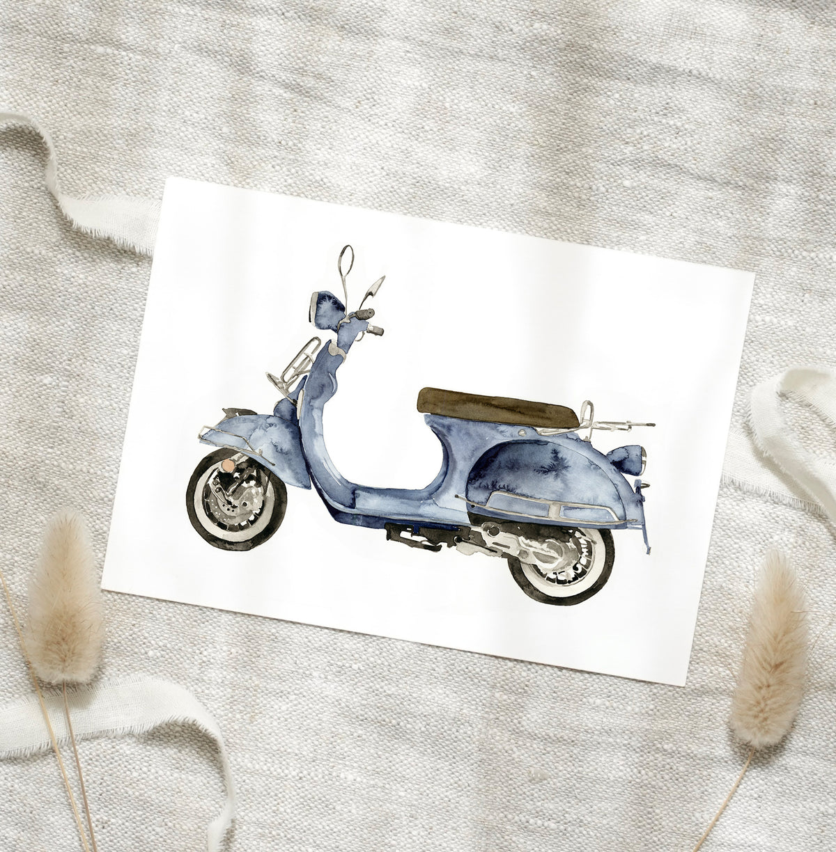 Postcard - Blue scooter