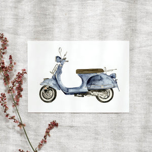 Postkarte - Blue scooter