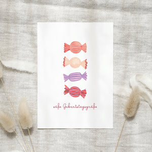 Postkarte · Geburtstagsbonbons