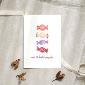 Postkarte · Geburtstagsbonbons