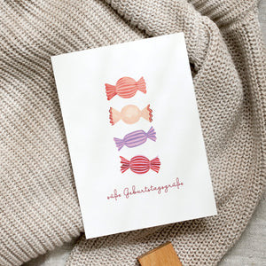 Postkarte · Geburtstagsbonbons