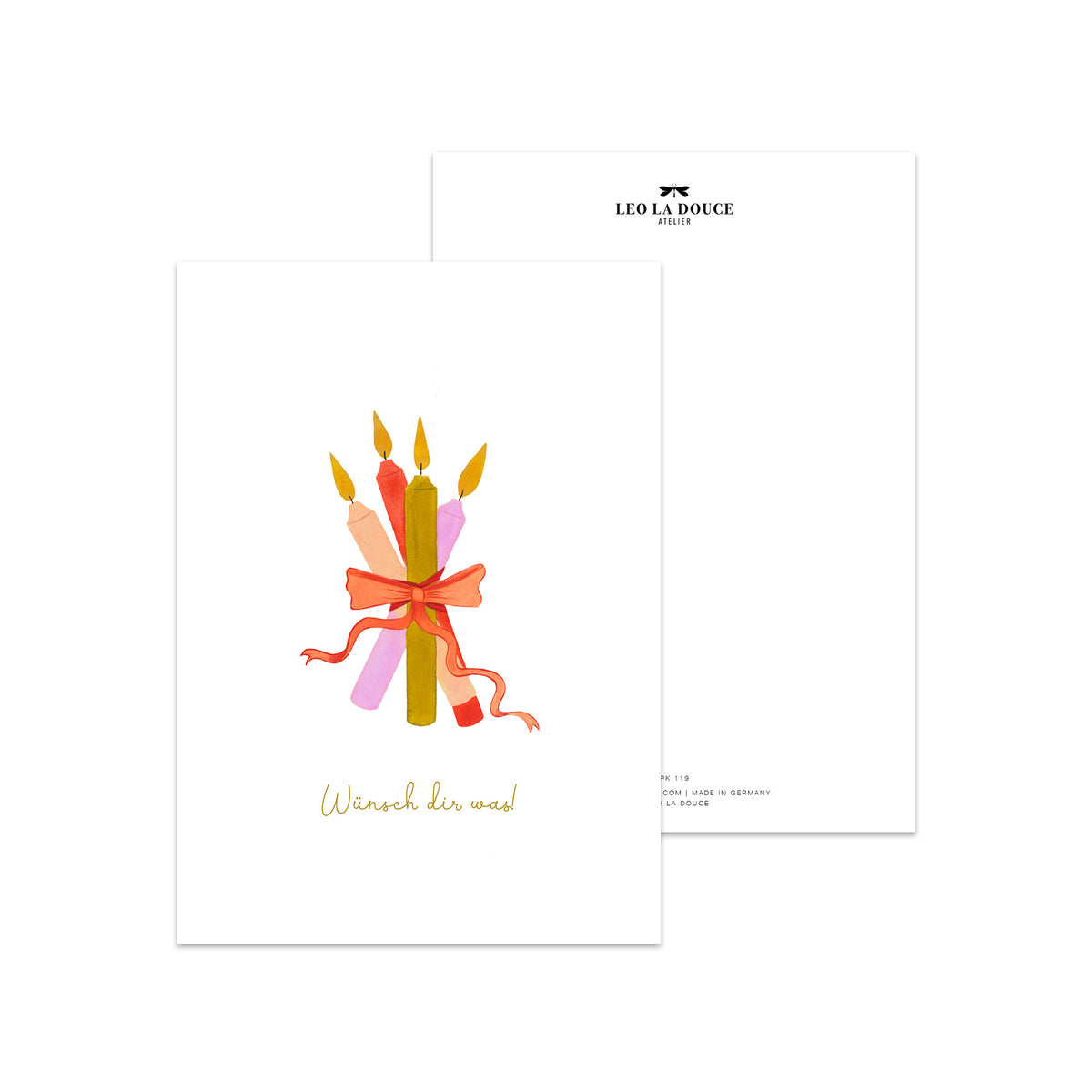 Postkarte · Geburtstagskerzen