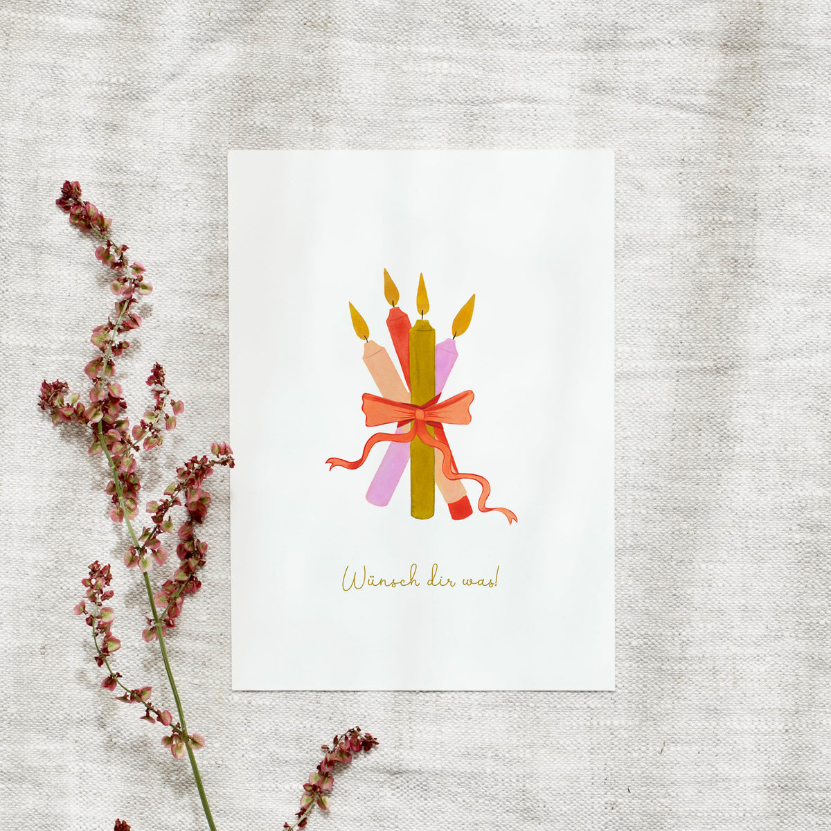Postkarte · Geburtstagskerzen