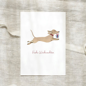 Postkarte · Weihnachtsdackel