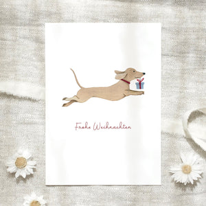 Postkarte · Weihnachtsdackel