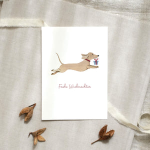 Postkarte · Weihnachtsdackel