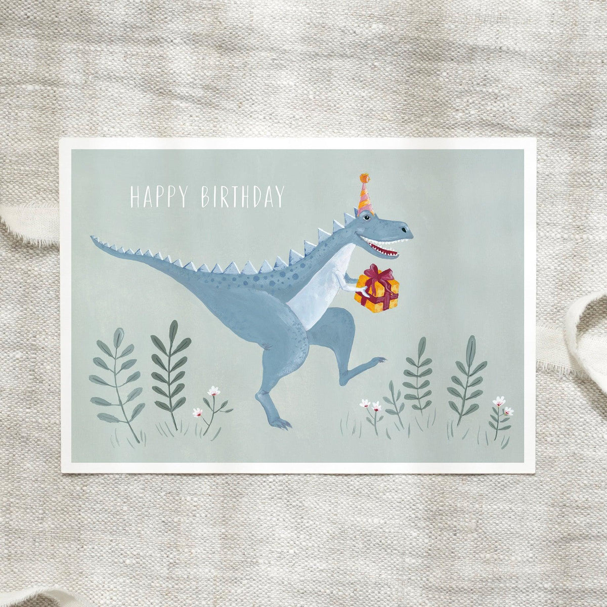 Postkarte - Happy Birthday | Dino