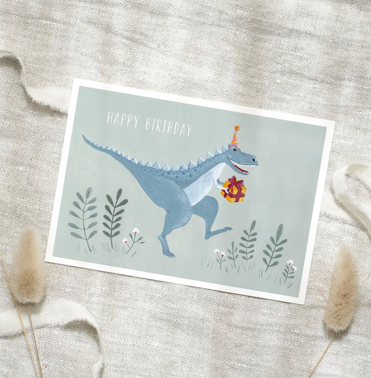 Postkarte - Happy Birthday | Dino