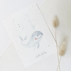 Postkarte - Happy whale