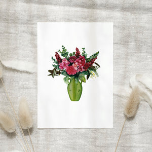 Postkarte · Pink Flowers | Green Vase
