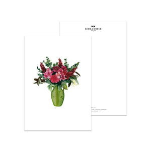 Postkarte · Pink Flowers | Green Vase