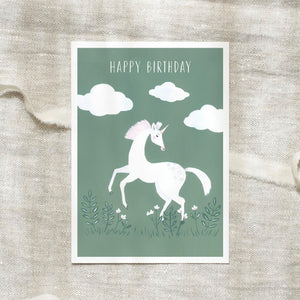 Postkarte - Happy Birthday | Unicorn