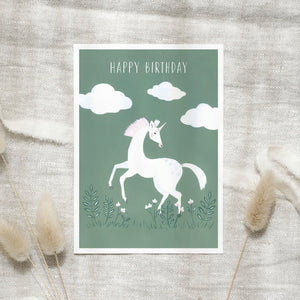 Postkarte - Happy Birthday | Unicorn