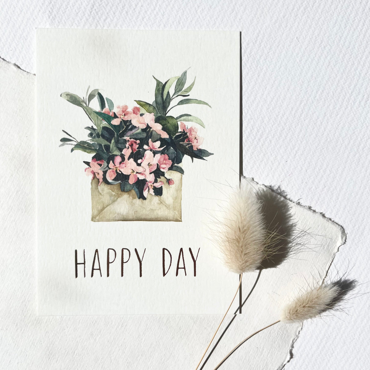 Postkarte - Happy day (Goldfoil)
