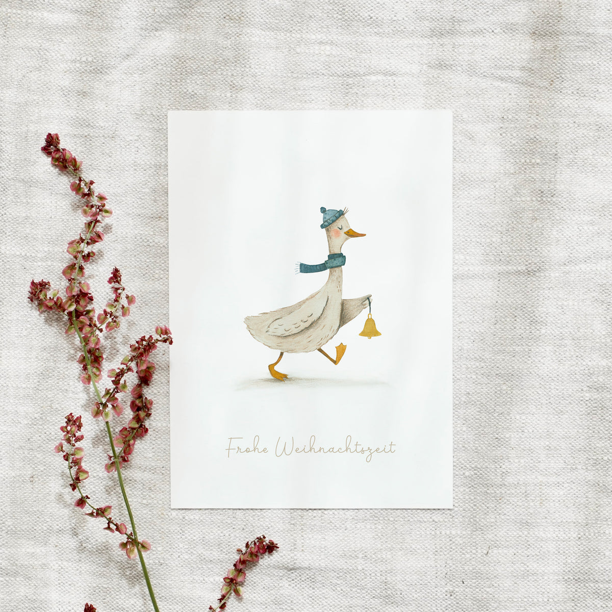 Postkarte · Weihnachtsgans