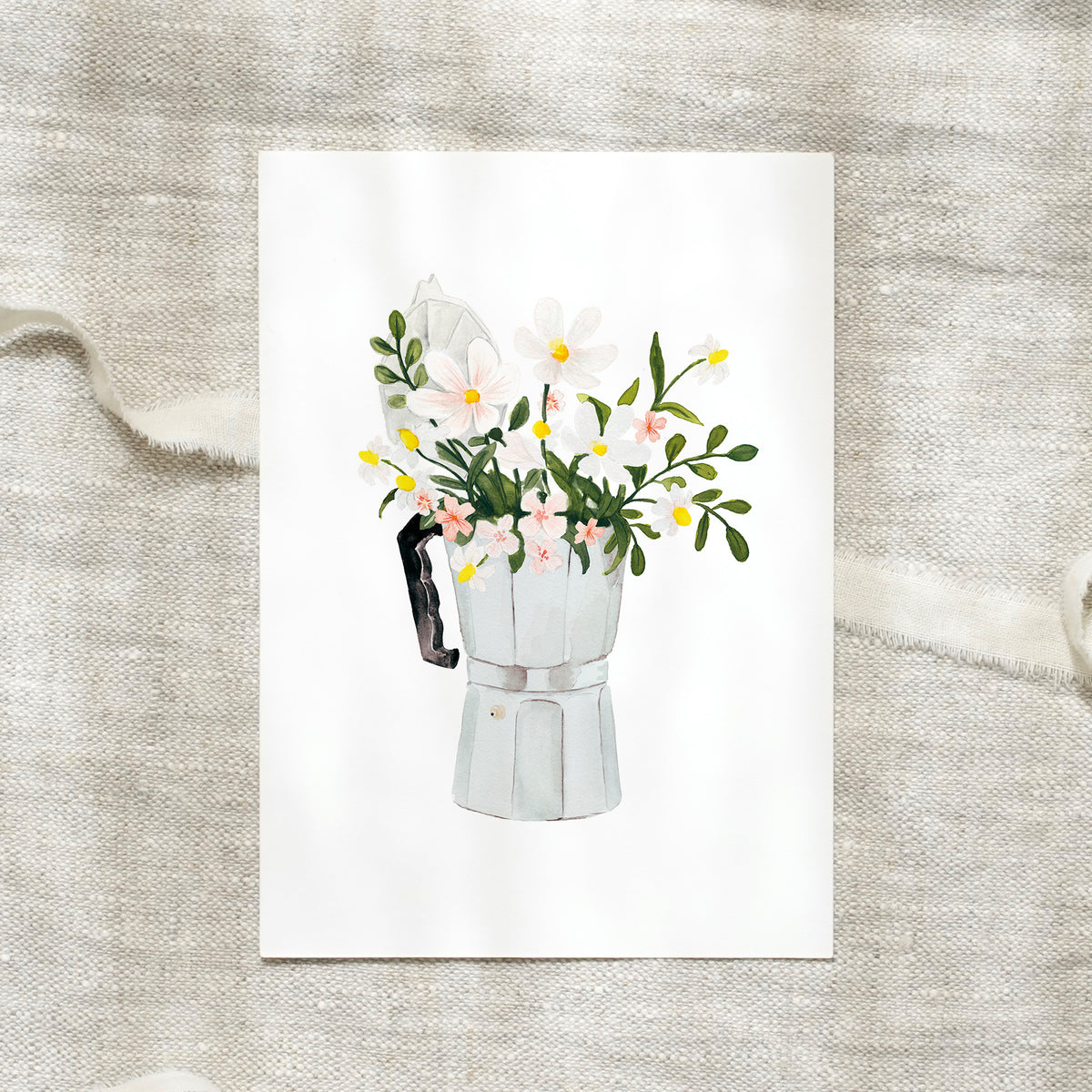 Postkarte - White Espresso bouquet