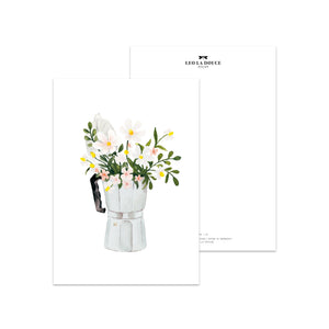 Postcard - White Espresso bouquet
