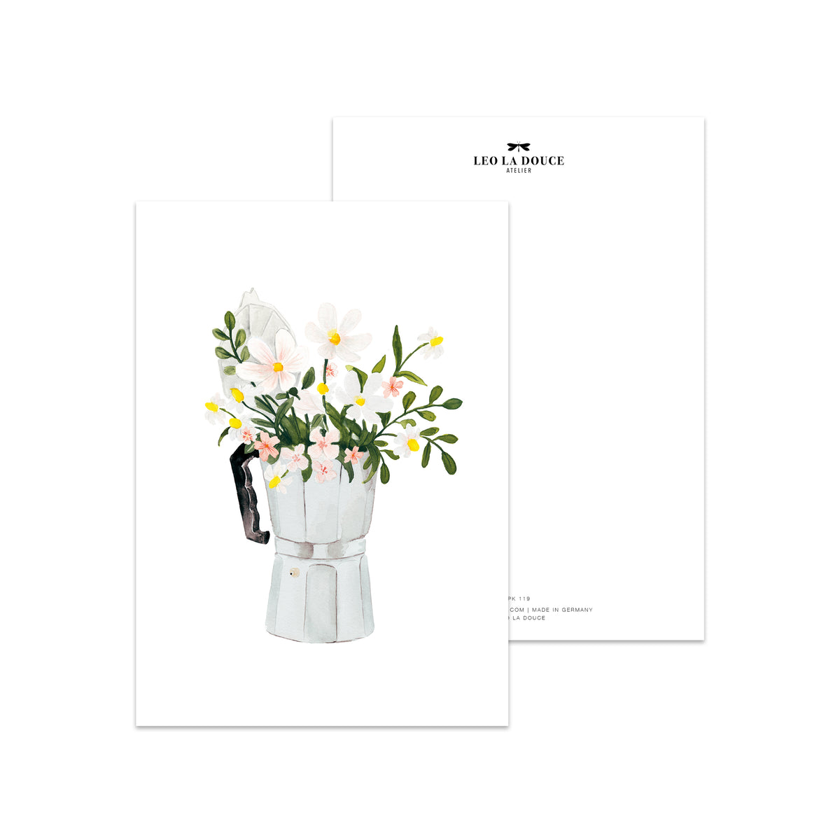 Postcard - White Espresso bouquet