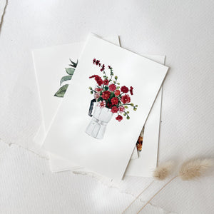 Postcard - Red Espresso Bouquet