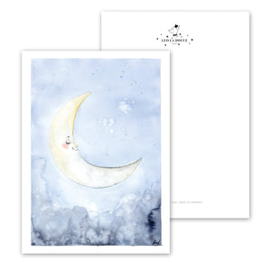 Postkarte - Sleepy Moon