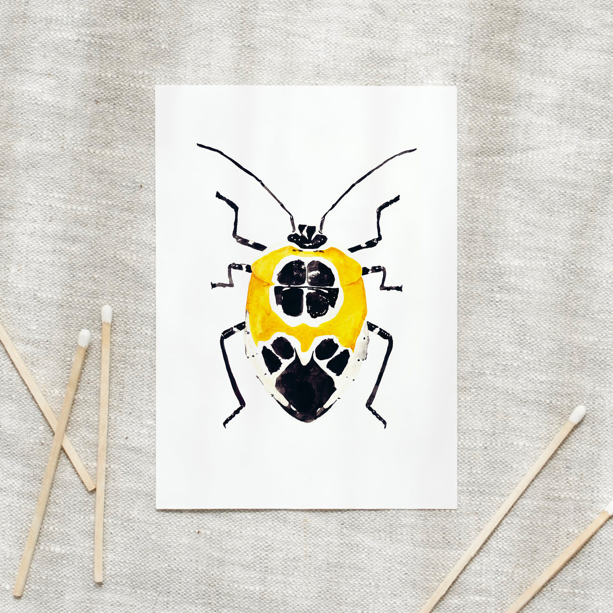 Postcard - Yellow Beetle