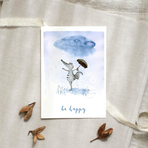 Postkarte - Be happy crocodile