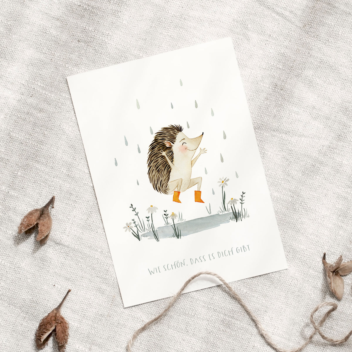 Postcard - Happy Hedgehog