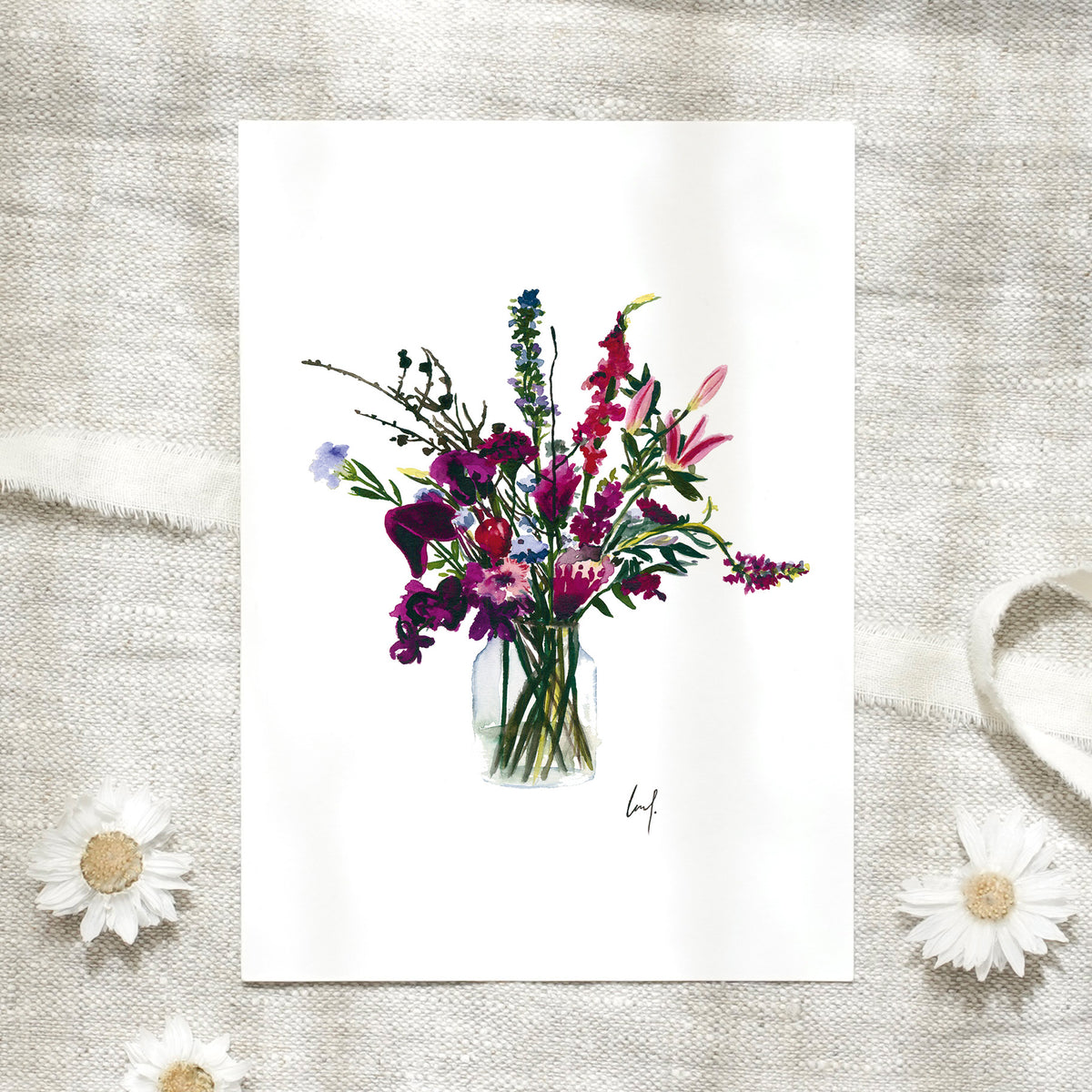 Postkarte -  Violet Flowers