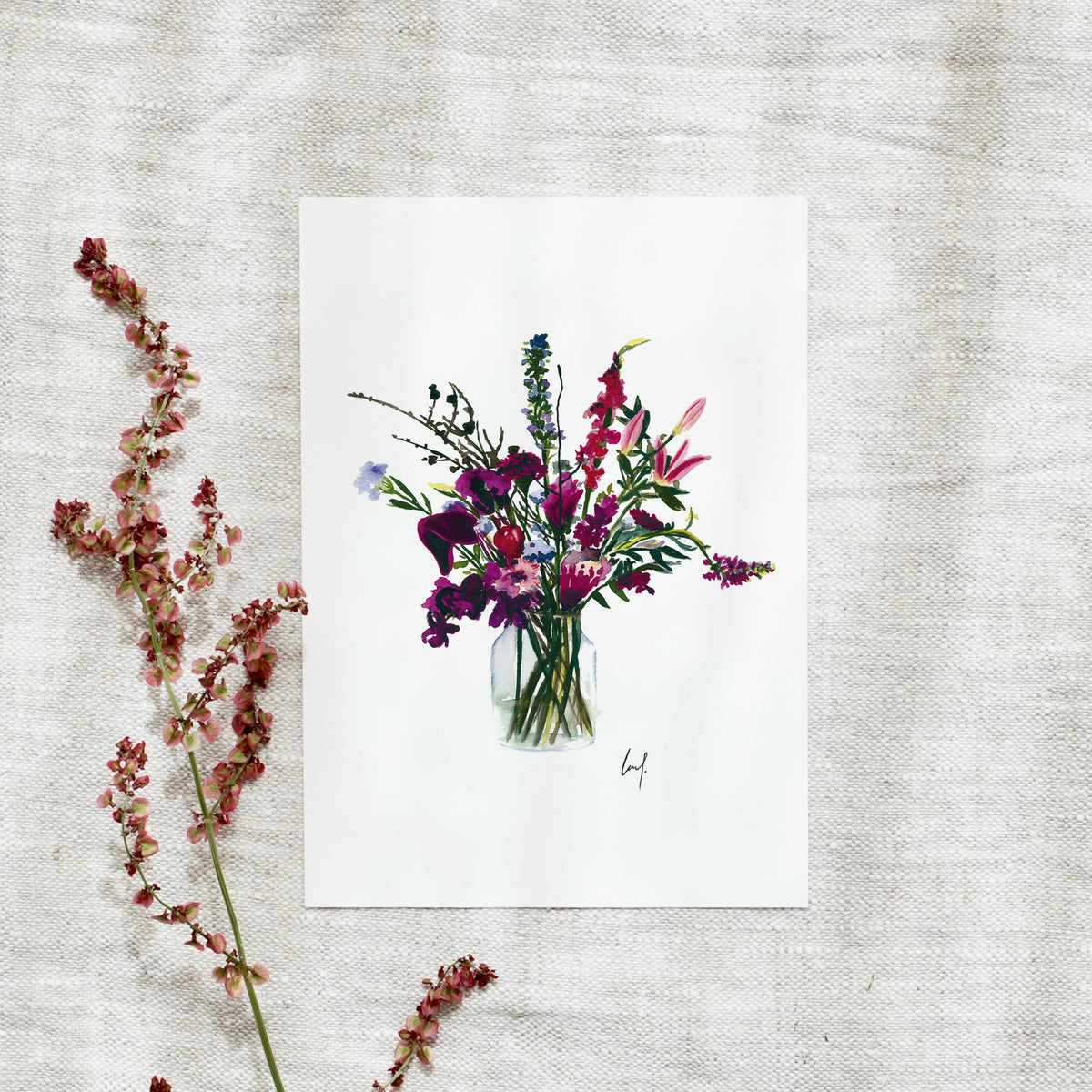 Postkarte -  Violet Flowers