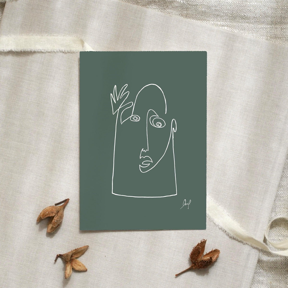 Postkarte -  Hello · Dark Green