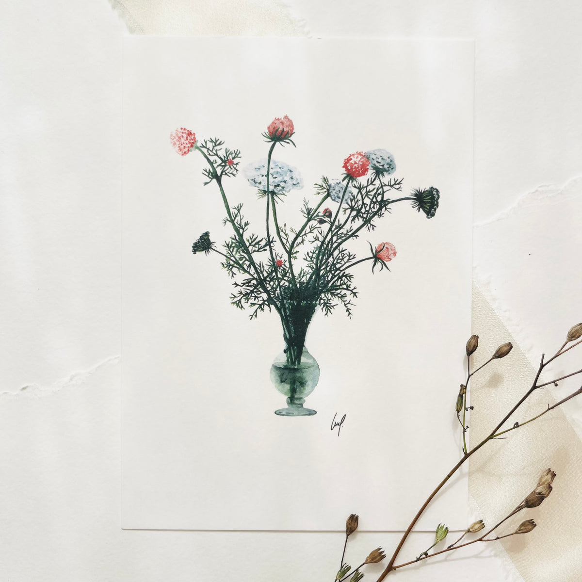 Postkarte -  Delicate Flowers