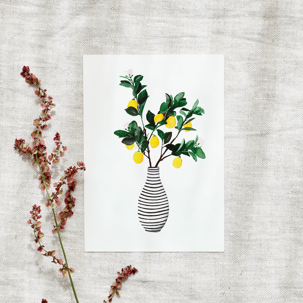 Postcard - Lemon Vase