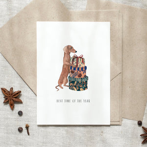 Postkarte · Best time of the year | Dackel