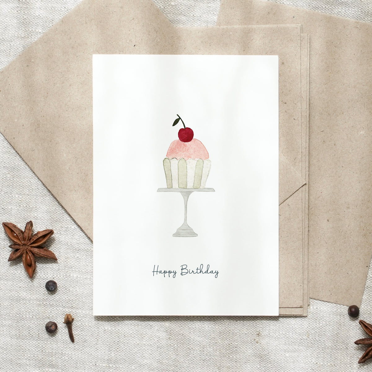 Postkarte - Happy Birthday | Cupcake