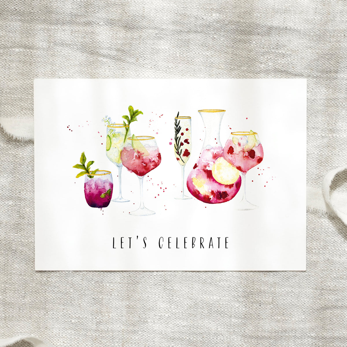 Postkarte - Cocktails · Let&#39;s celebrate