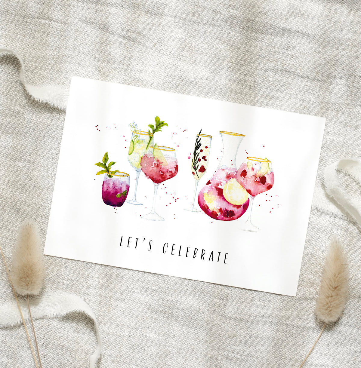 Postkarte - Cocktails · Let&#39;s celebrate