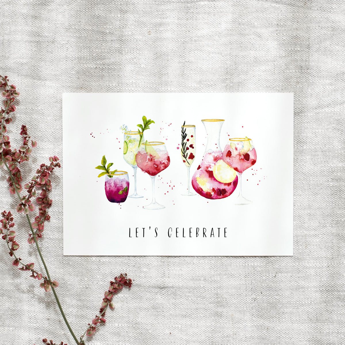 Postkarte - Cocktails · Let&#39;s celebrate