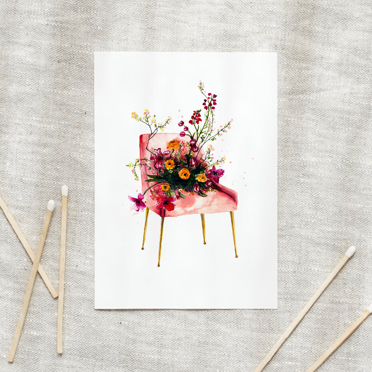 Postkarte · Flower Chair