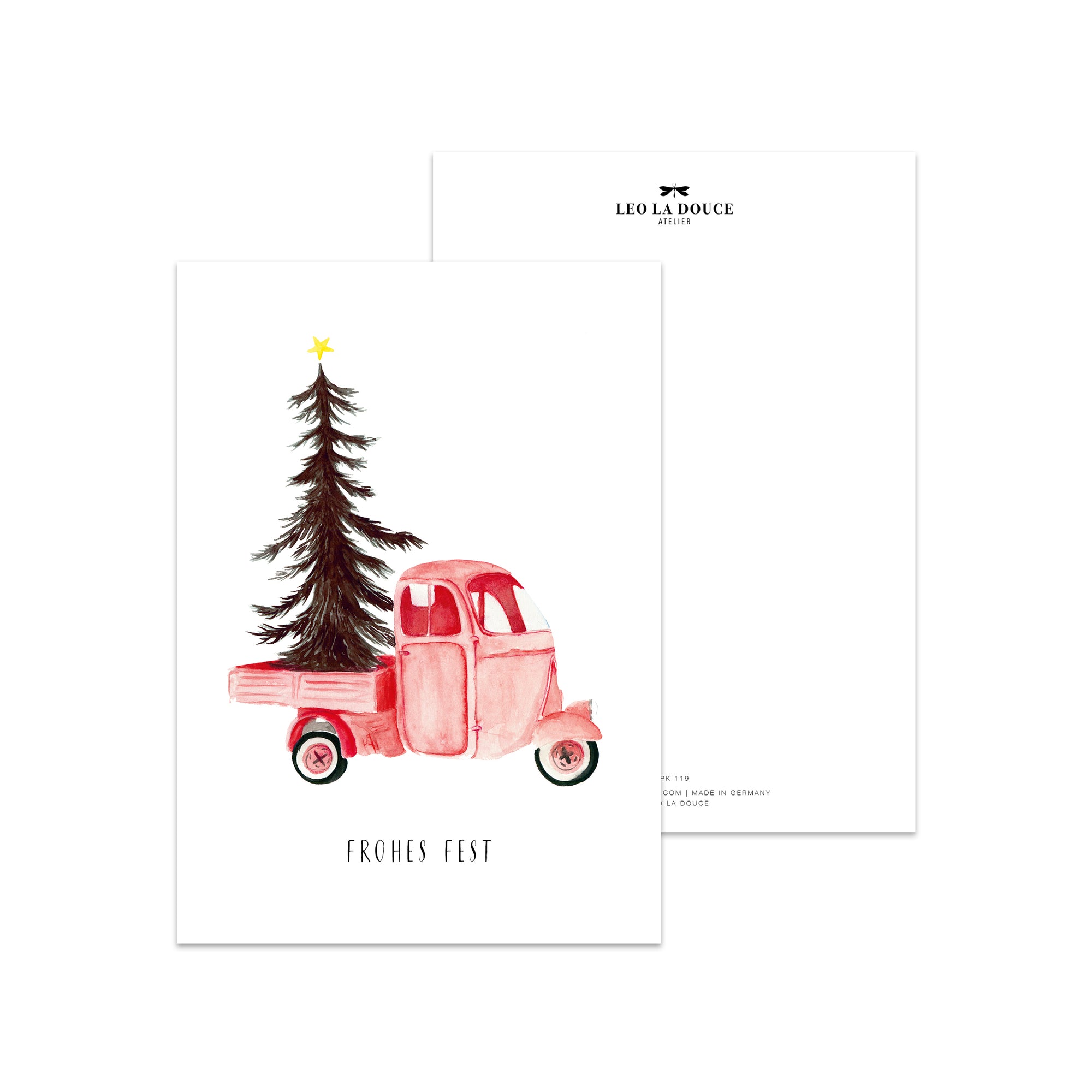 8er Set Postkarten · Weihnachtskarten Set I Postkarte Atelier Leo la Douce 