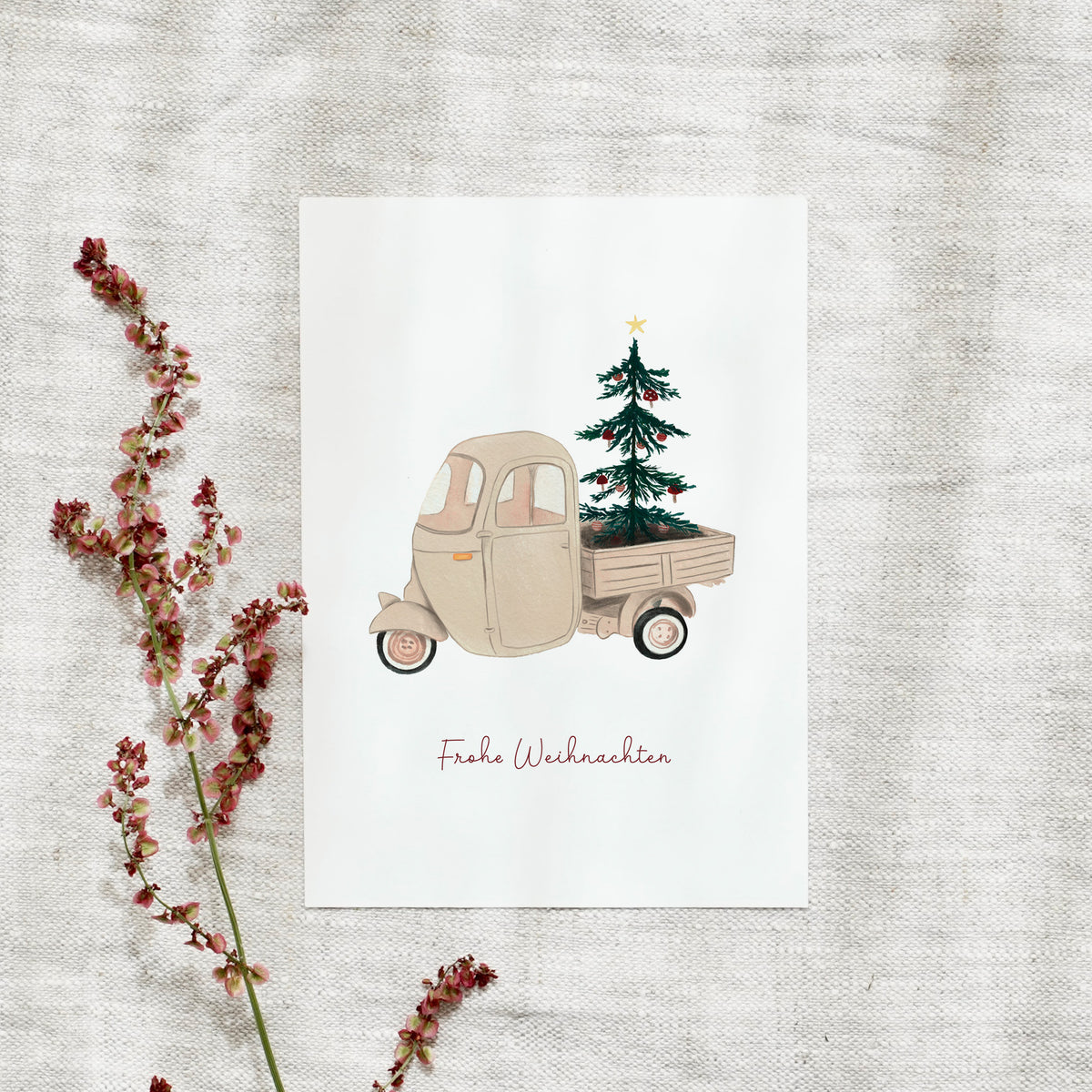 Postcard Christmas Vehicle