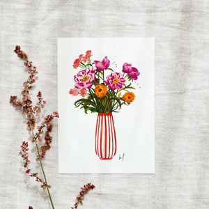 Postkarte - Pink Peonies