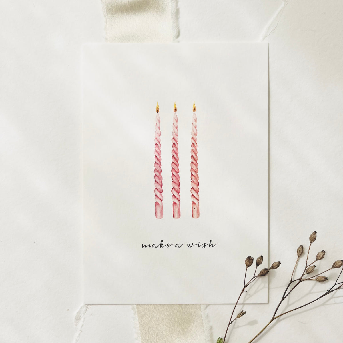 Postkarte - Make a wish · Red Candles