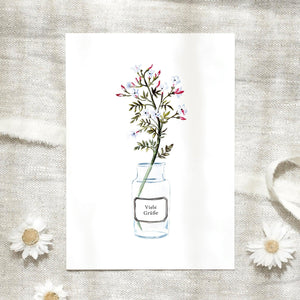 Postkarte - Viele Grüße · Apothekerglas