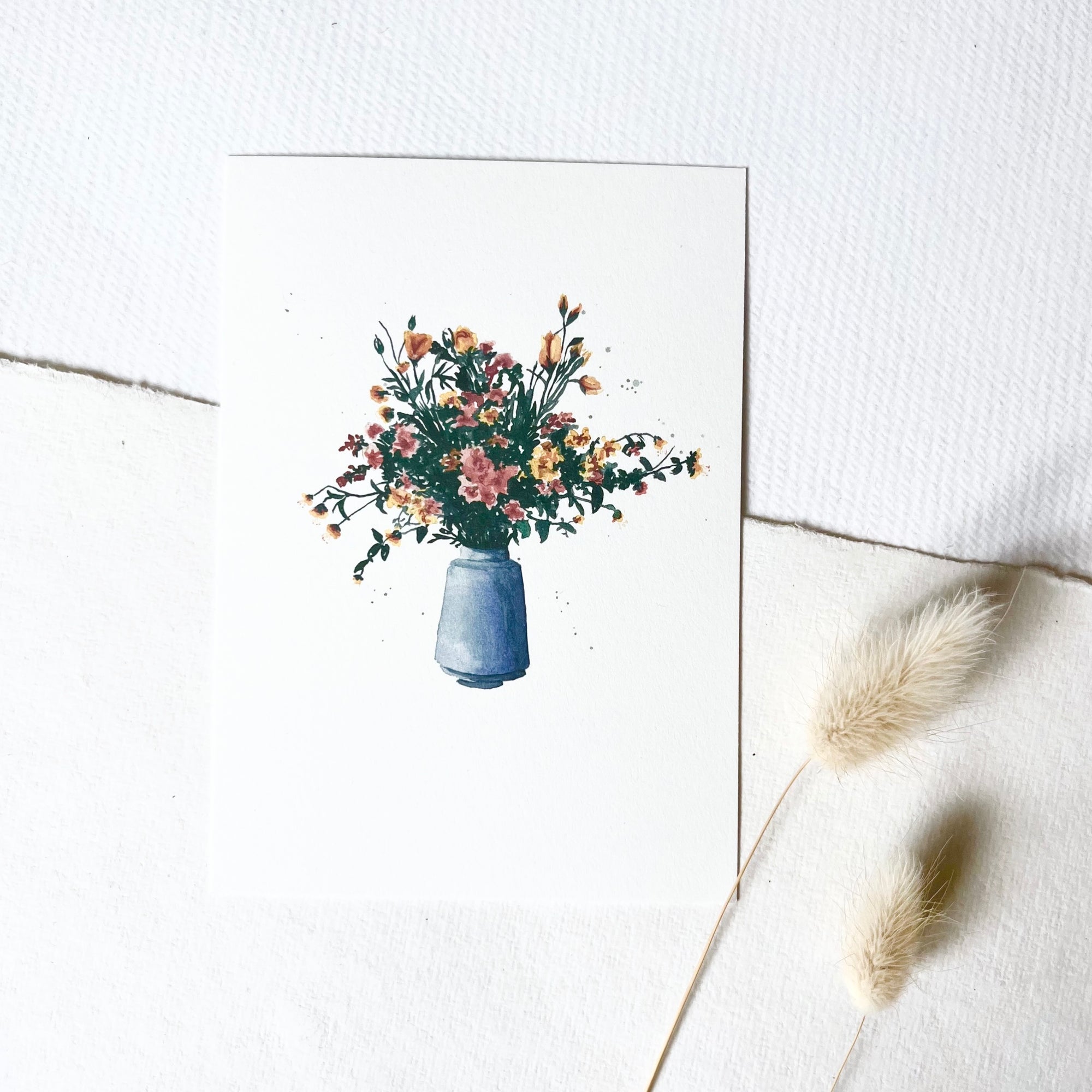 Postkarte · Blue Flower Vase Postkarte Leo la Douce 
