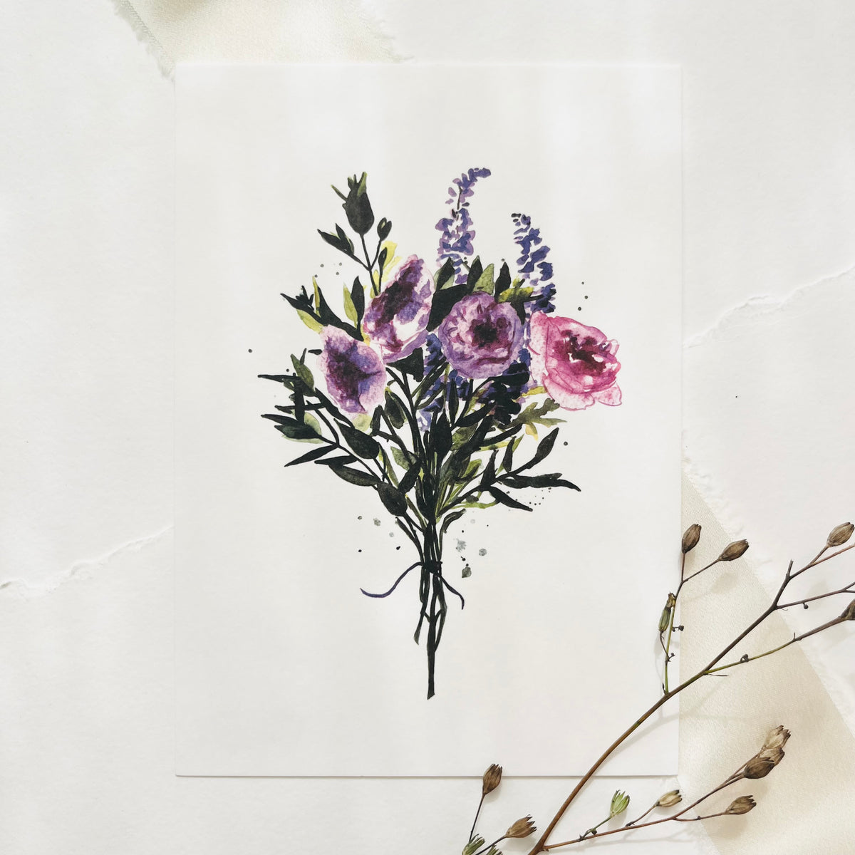 Postcard - Violet bouquet