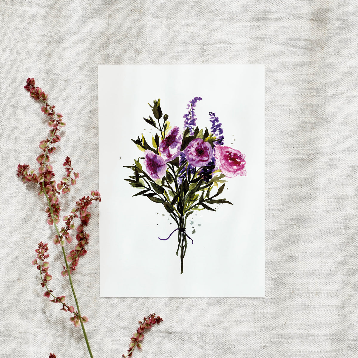 Postkarte - Violet Bouquet