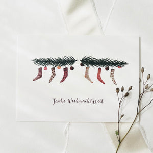 Postkarte - Weihnachtssocken